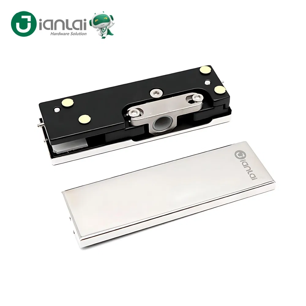 Stainless Steel Office Glass Partition Hardware Matt Black Top Patch Fitting
