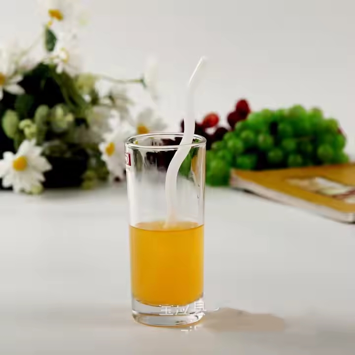 8*200mm Style More Colorful High Borosilicate Drink Coffee Milk Tea Wavy Glass Straw