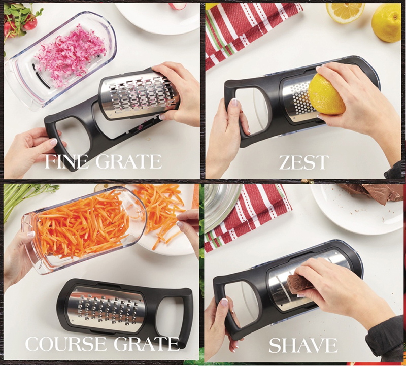 Hand-Held Stainless Steel Food Grater for Kitchen