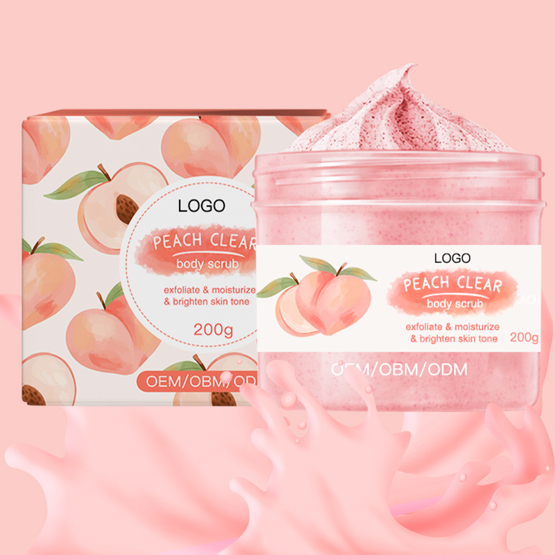 Private Label Organic Skin Care SPA Bath Whitening Moisturizing Deep Cleansing Fruit Peach Body Scrub