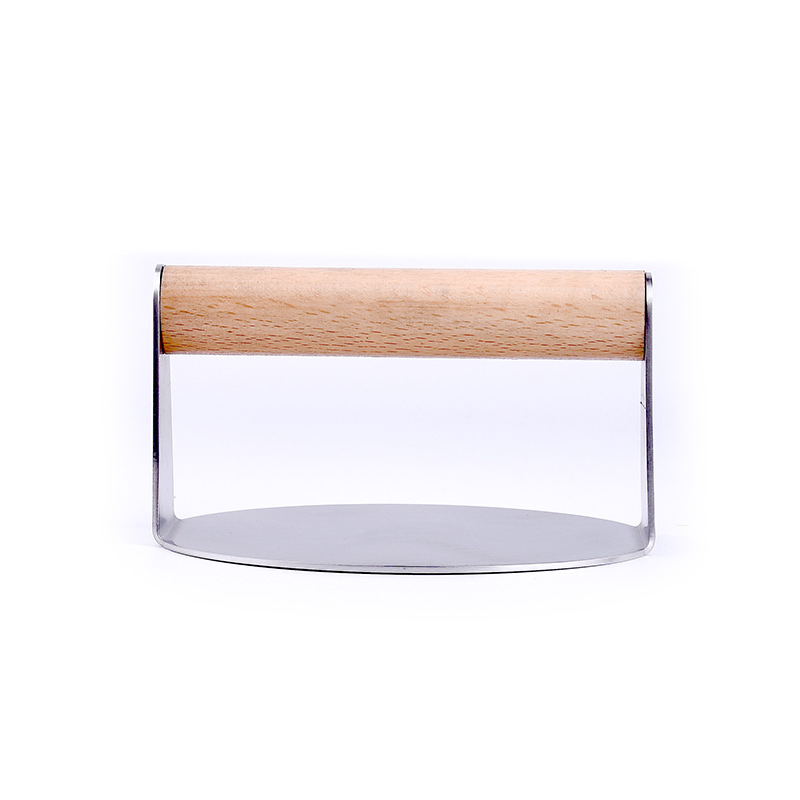 Steak Weight with Bamboo Wood Handle- Cast Iron Grill Press