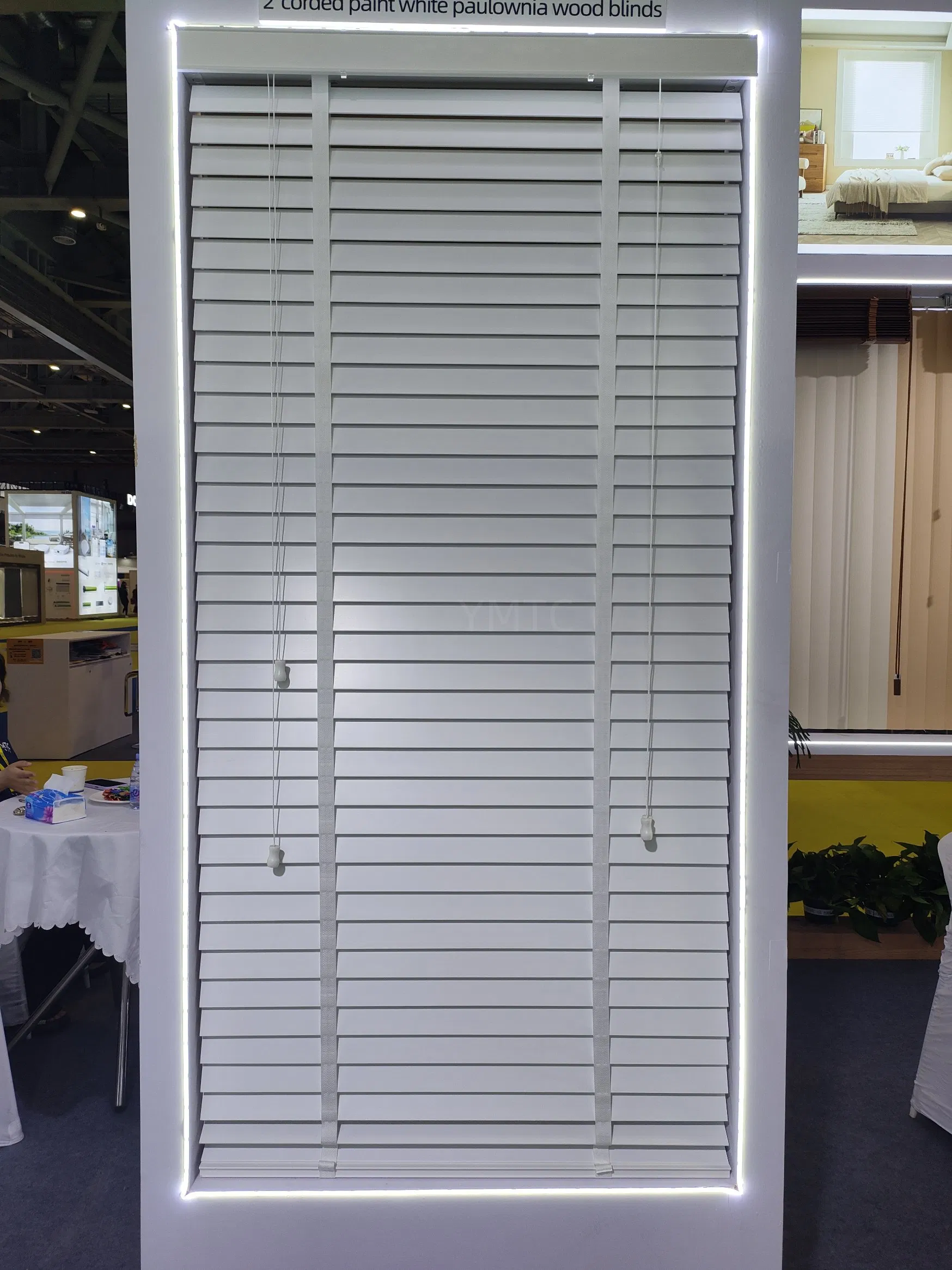 Ymtc Factory Cheap 24"W X 60"H 2inch White Corded Paulownia Wood Blinds