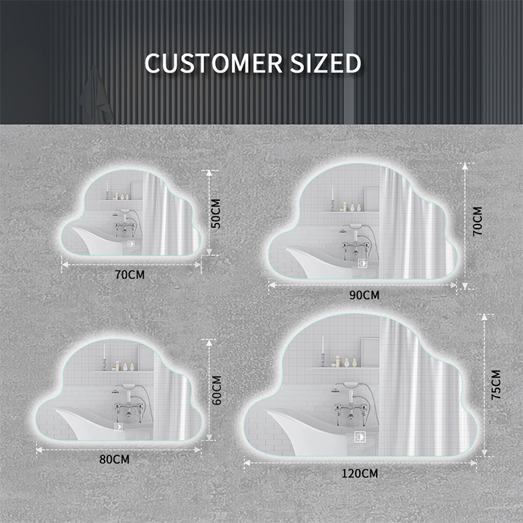 Cloud Shape Bathroom LED Lighting Mirror Anti-Fog Blue Tooth Bathroom Makeup LED Light Mirror