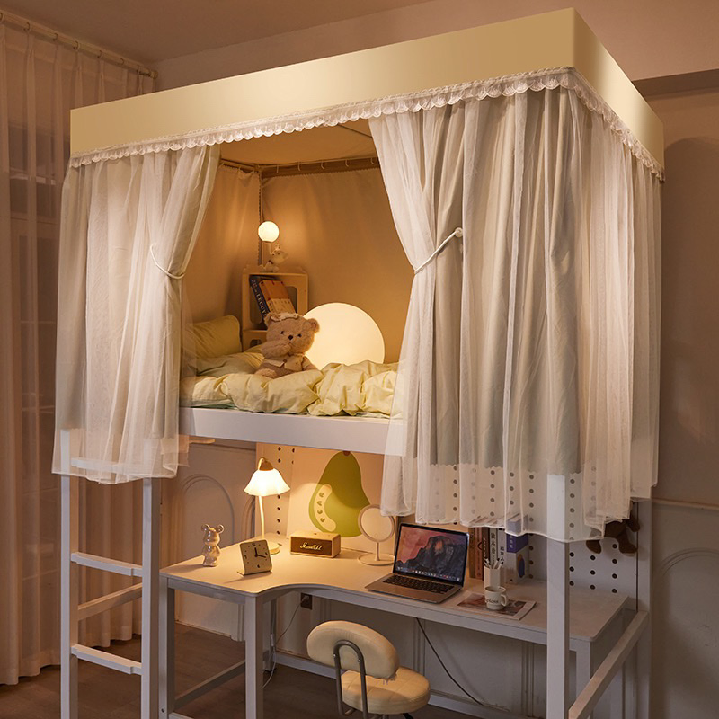 New Style Student Designed Bed Curtain with Dual Guide Rails High Grade Light Blocking Eco Friendly and Breathable Features