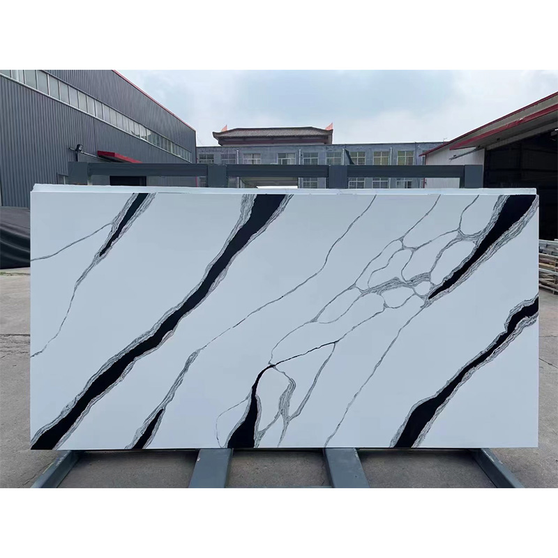 Wholesale Artificial Marble Calacatta Series White Quartz Big Slabs Stone Construction Decoration for Countertop/Bathroom Wall Tiles/Vanity Top Building