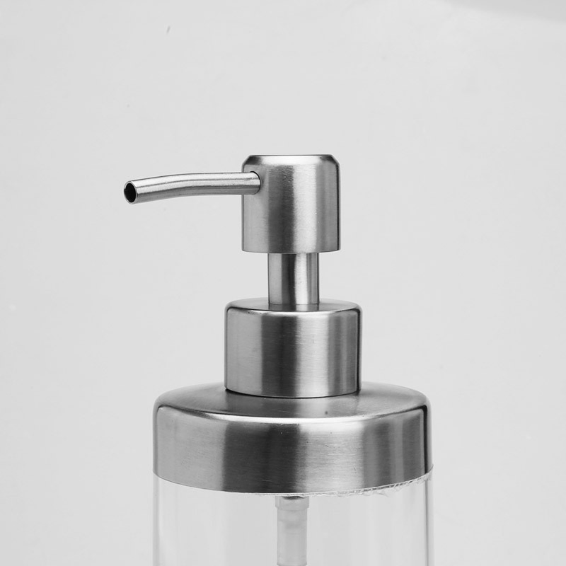 Good Quality Free Sample Plastic Liquid Soap Bottle with Stainless Steel Lotion Pump