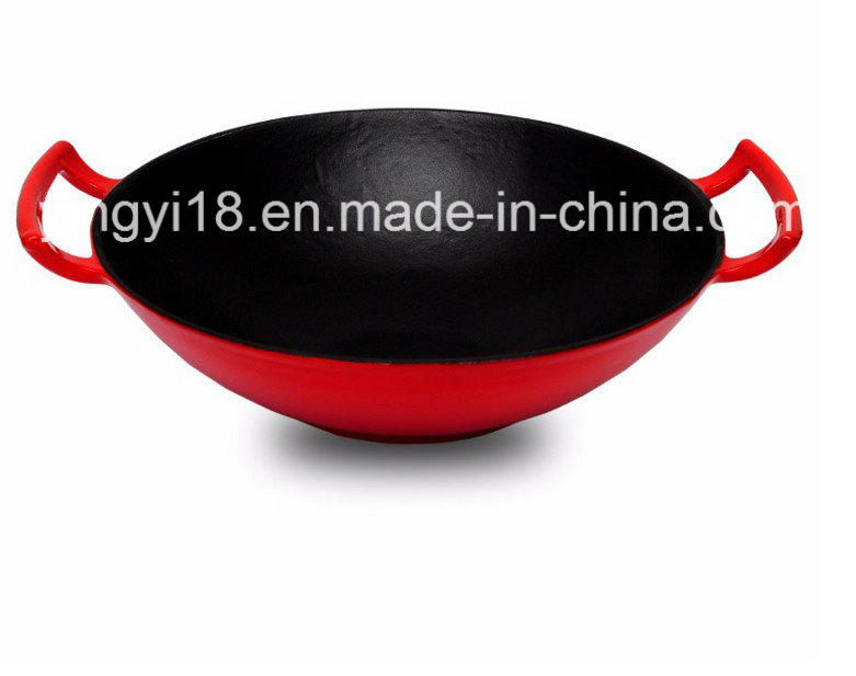 Чугунный вок с эмалью, 35 см