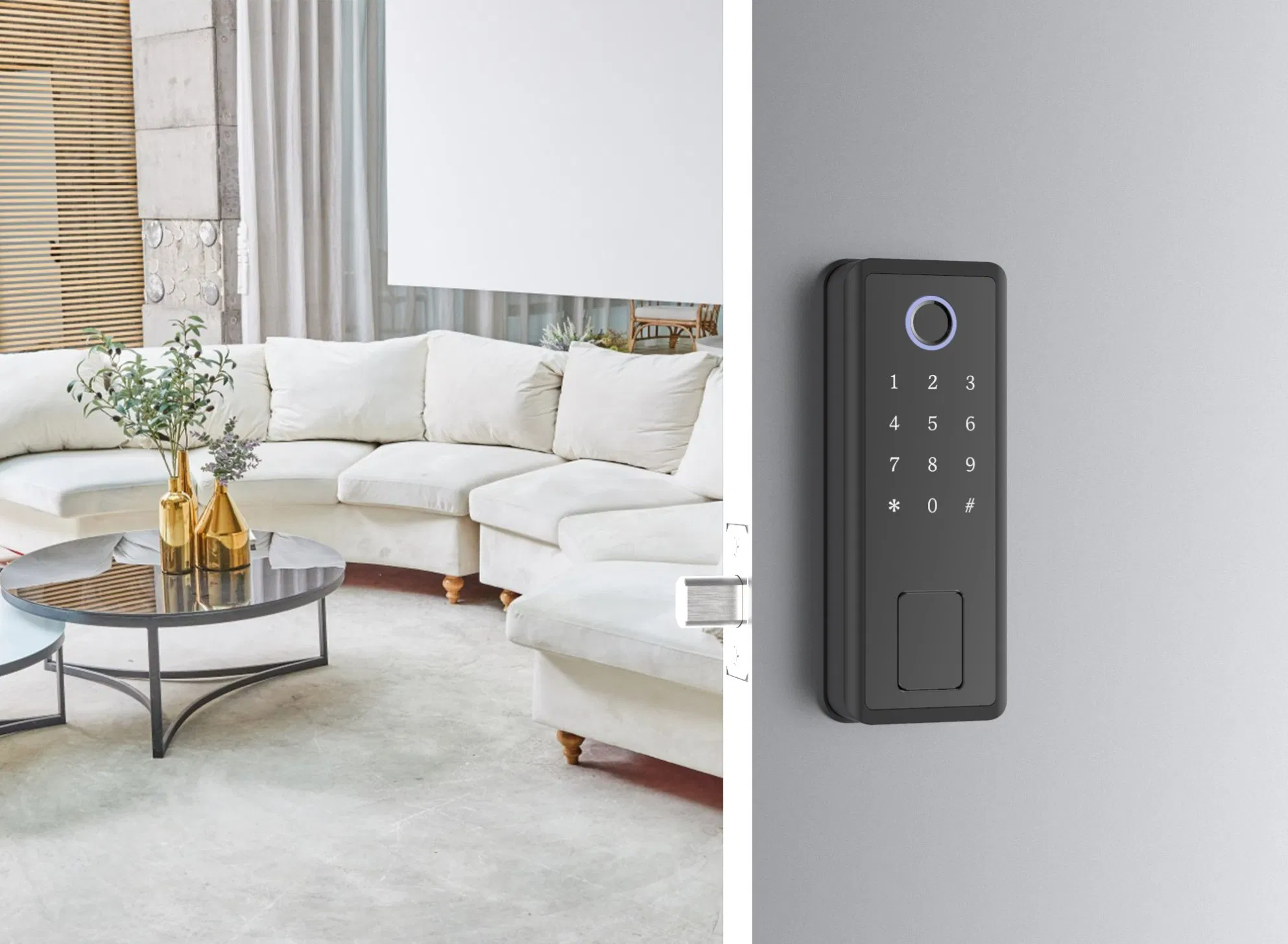 Hot-Sale Lock Smart APP Remote Control Electronic Rim Lock Fingerprint Card Password Smart Home Door Lock