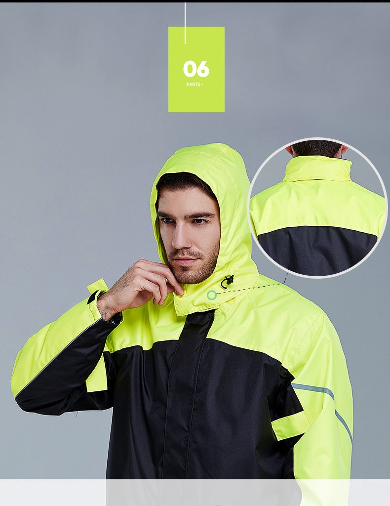 Wholesale Outdoor Waterproof Windproof Hoody Reflective Raincoats for Men