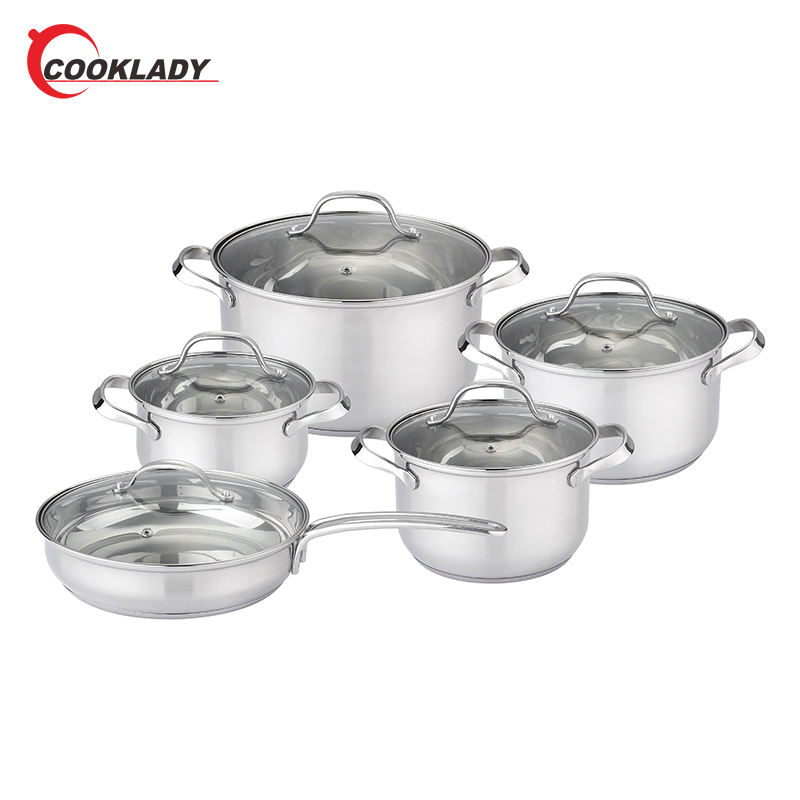 Wholesale 10PCS Nonstick Frying Pan Pot and Pans Kitchenware Stainless Steel Cookware Set