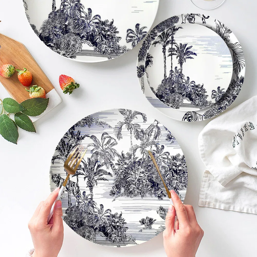 Dinner Plate Pad Printing Porcelainware Ceramic Tableware