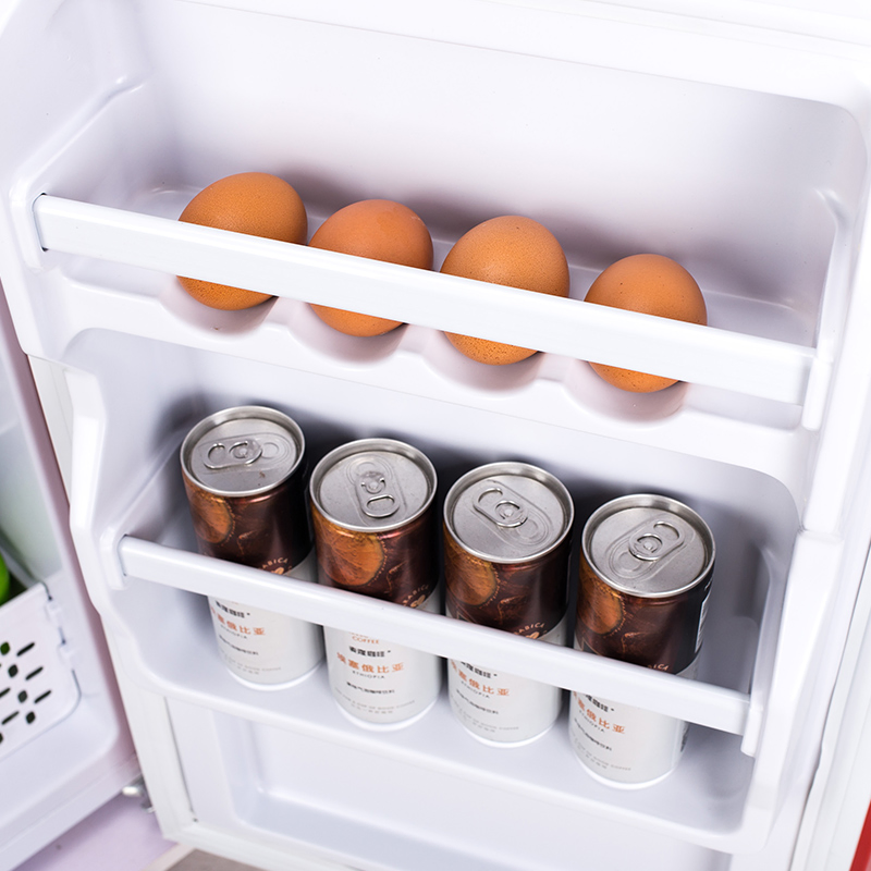 Fareast Refrigerator with Dual Door, Retro Red, 2.8 Cu. FT (80L)