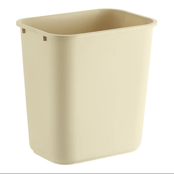 Серый пластиковый мусорный бак для офиса и дома