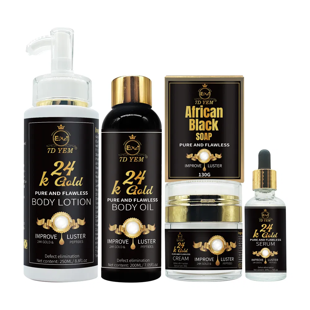 Best Skin Whitening Kits Skin White Glutathione 24 K Gold Skin Whitening Series Whitening Sets for African People Skin