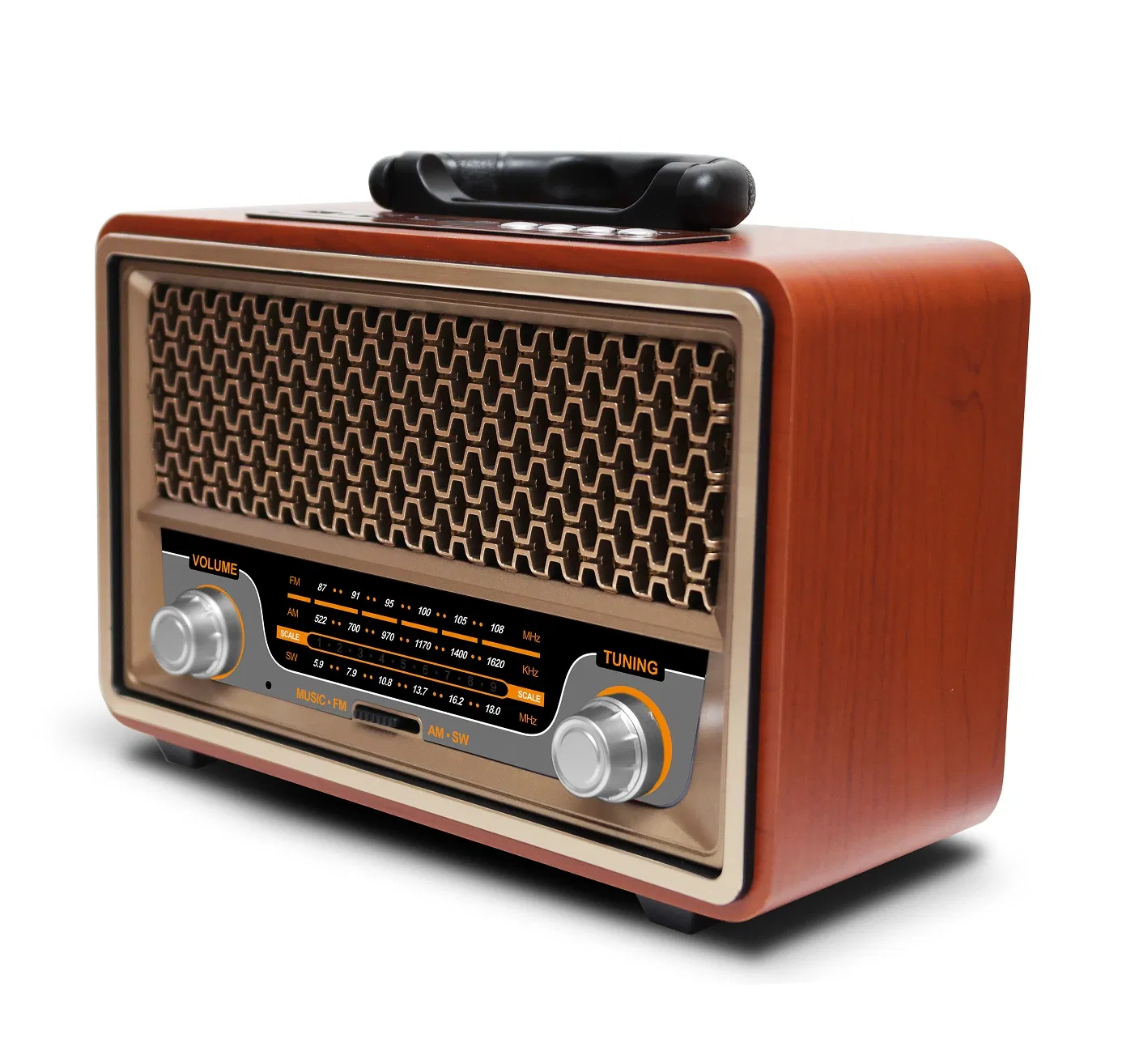 Retro Radio Bluetooth Multimedia Speaker USB TF MP3 Player Portable FM Am Radio