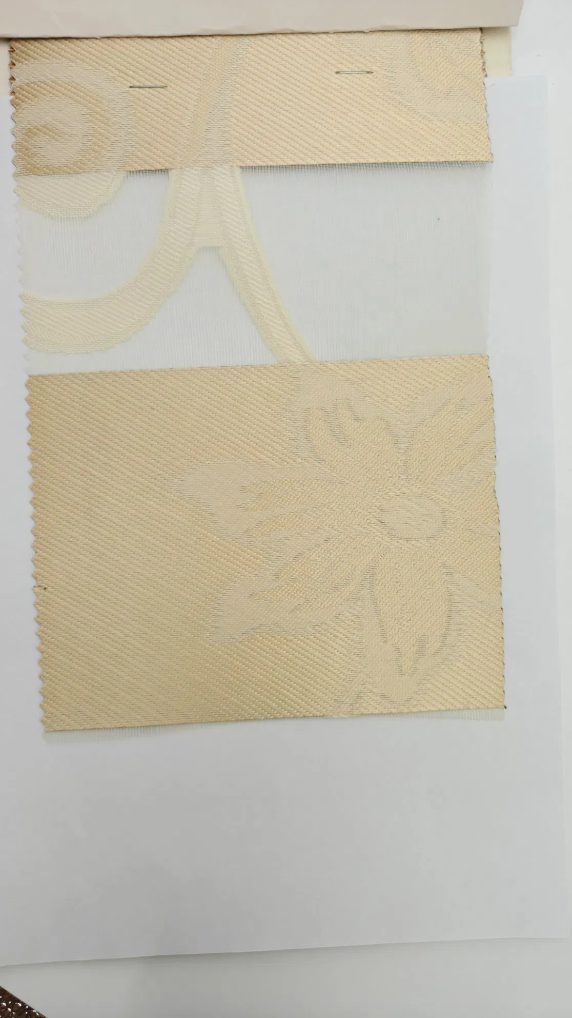 Elegant Floral Embroidered Zebra Blinds Fabric with Serrated Edging