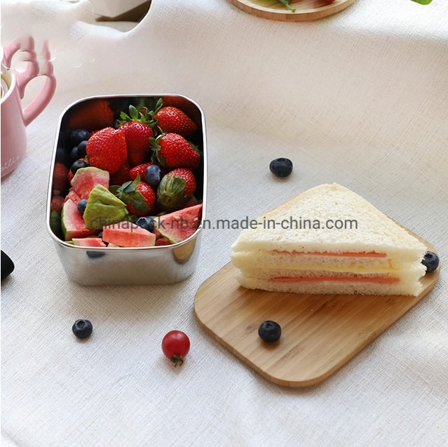 Leakproof 304 Stainless Steel Bento Kids Tiffin Lunch Box with Bamboo Lid