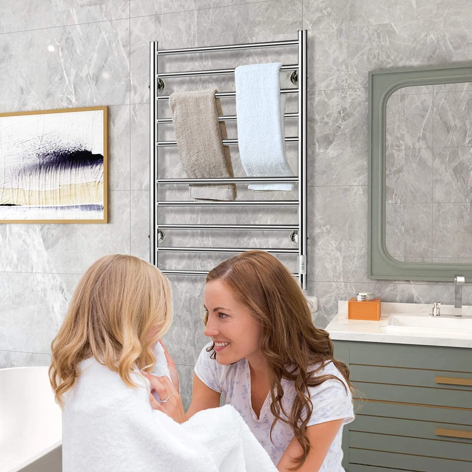 304 Stainless Steel Bathroom Electric Towel Warmer Heater Towel Rack