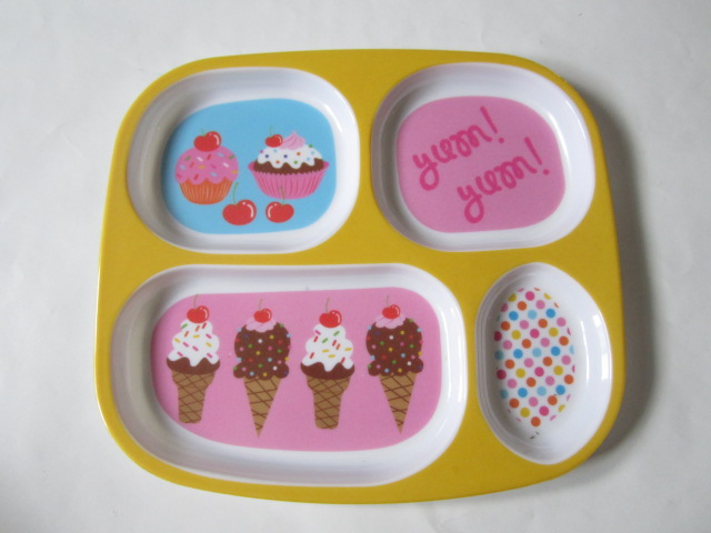 Melamine Christmas Baby Plate Divided Shape