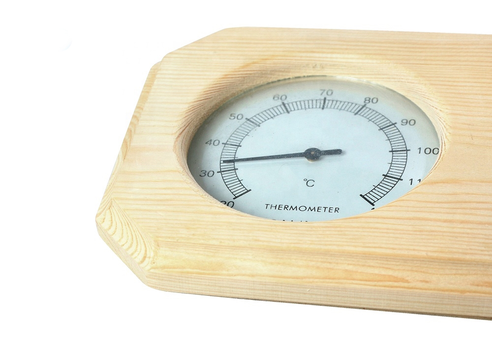 High Quality Wood Sauna Thermometer Wooden Temperature and Moisture Meter Measurement 2 in 1 Used for Sauna Home