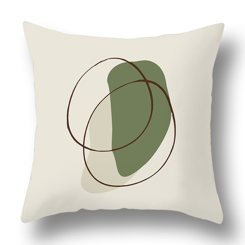 Hot Sale Light Green Striped Pillow Cover Geometric Pattern Soft Throw Pillow Case for Living Room