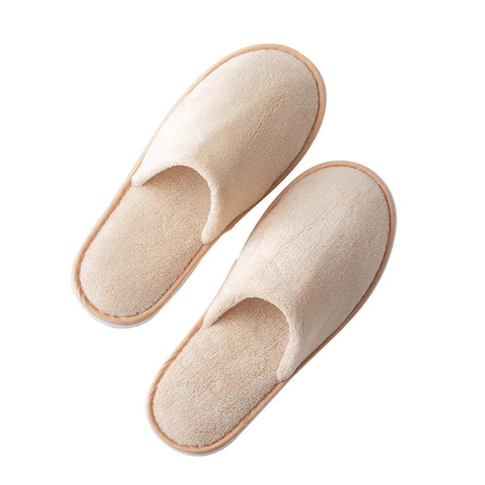 Guaranteed Quality Fashionable One-Time Anti-Slip Washable Slippers in Black/White/Gray/Canary with Coral Velvet Fabric for Women and Man in Hotel/Bathroom/SPA