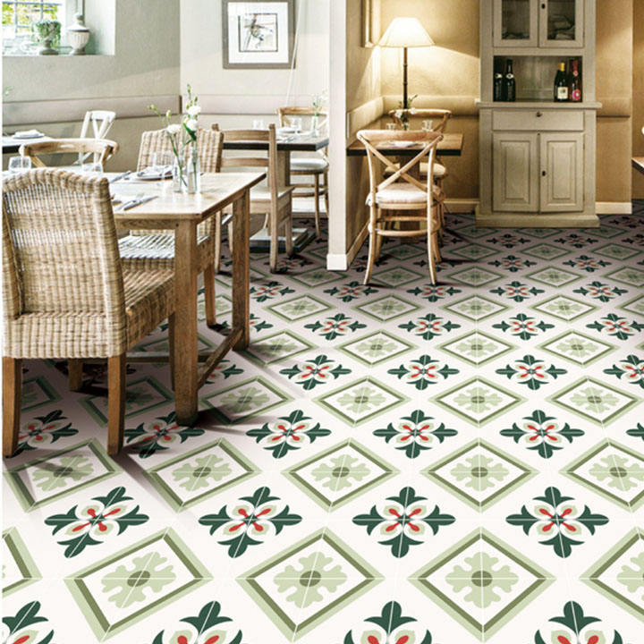 Encaustic Porcelain Glazed Ceramic Slab Tile Floor Tiles with Flowers 20X20