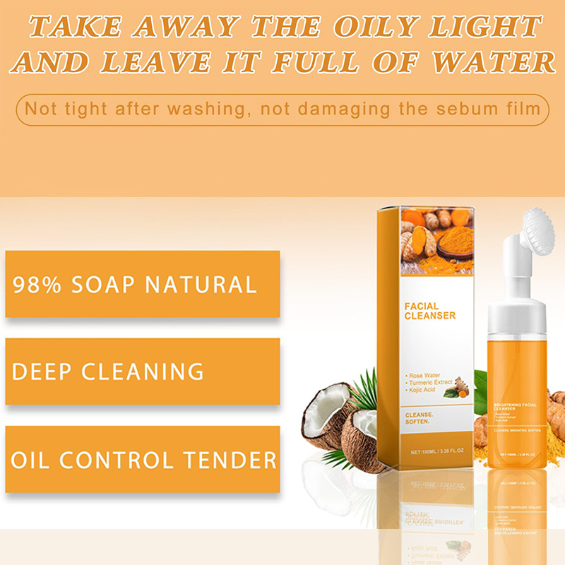 Beauty Cosmetics Turmeric Whitening Soap Mousse Turmeric Skin Care Set