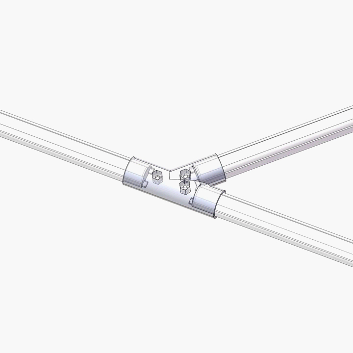 China Manufacturer RoHS Cbam OEM ODM 1140 Silver White Y Shape Fasteners for Aluminium Tube D28 in Aluminium Material Aluminum Extrusion