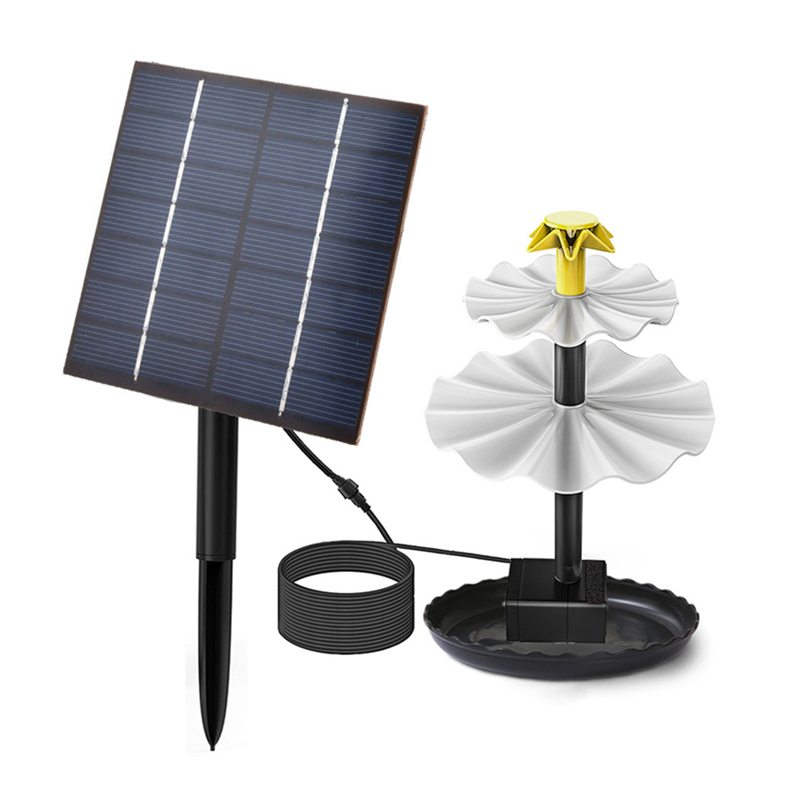 Solar Panel Powered Garden Decoration Home Bird Bath Pump Kit Auto Water Spring Fountain