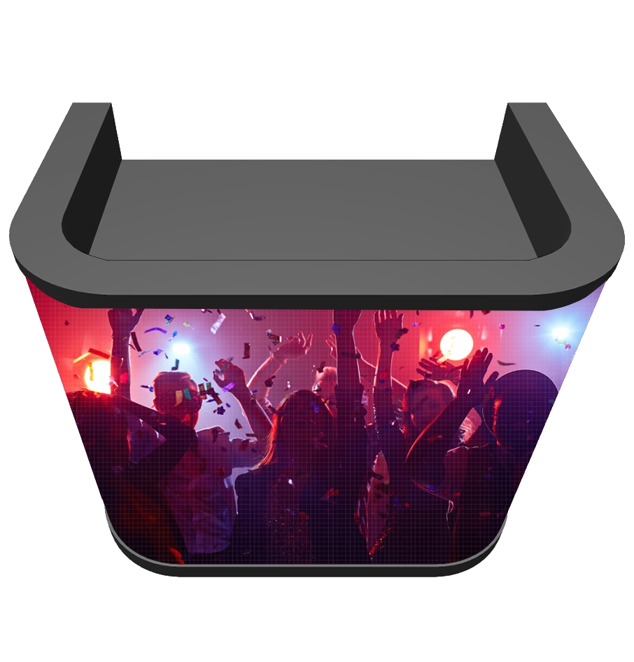 DJ Station Facade Desk Stand Table Portable Booth LED Video Wall Display Screen DJ Booth