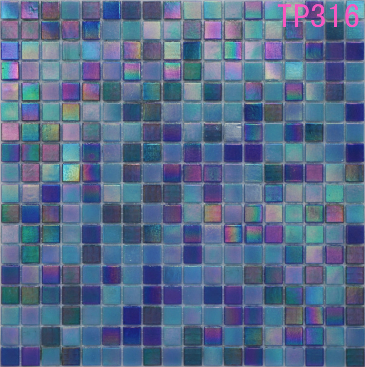Мозаика из стекла Blue Iridium, 20x20 мм