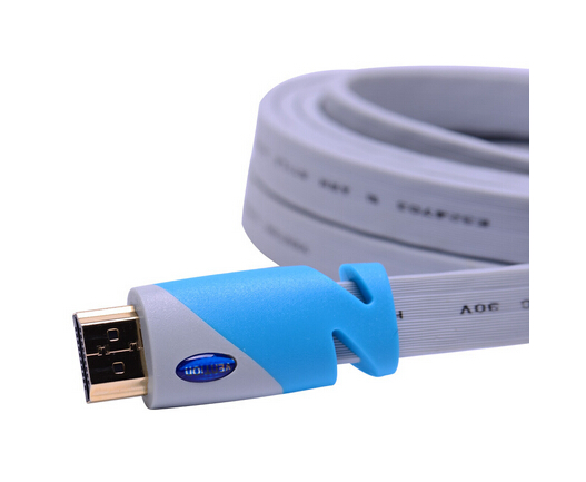 Flat Gold Plated Blue High Speed HDMI Cable 1.4