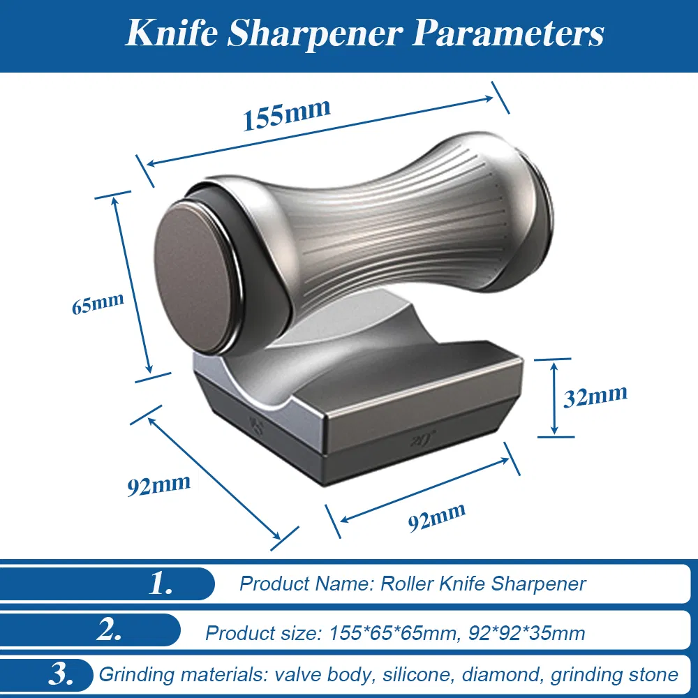 2025 New Custom Cool Silver Aluminum Alloy Manual Knife Sharpening Kit Tumbler Diamond Knives Sharpeners Rolling Knife Sharpener