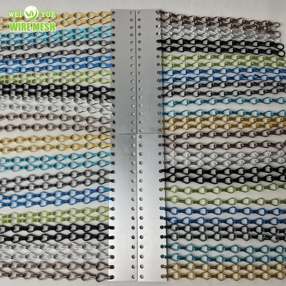 Decorative Aluminium Gold Metal Coil Drapery Chain Link Metal Spiral Mesh Curtain for Architecture Divider