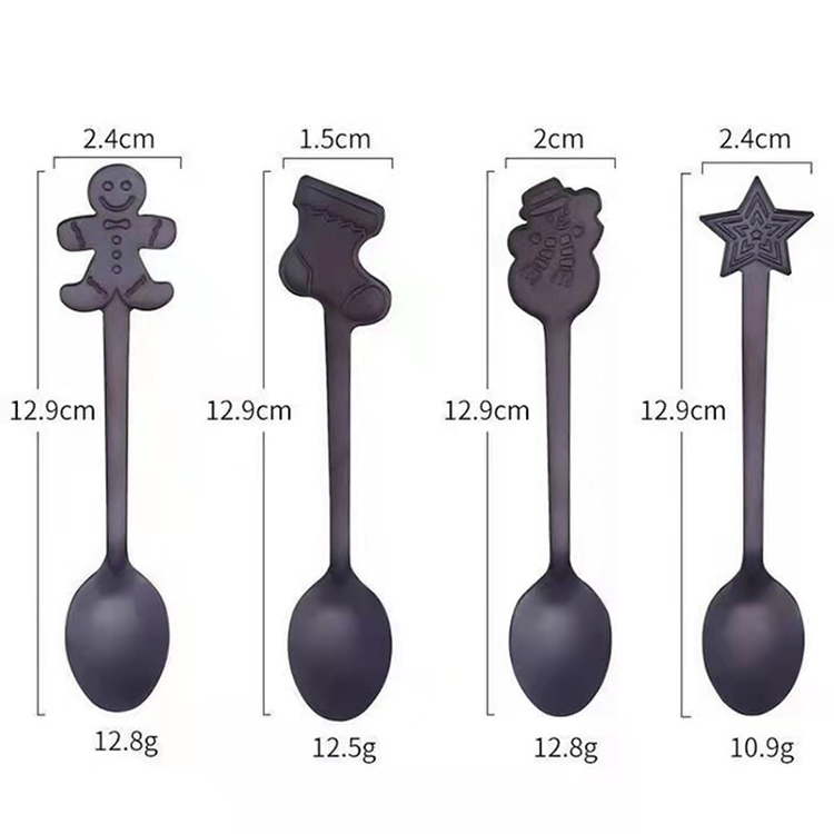 Stainless Steel Christmas Dessert Spoon Shaped Spoon Afternoon Tea Coffee Measuring Spoon