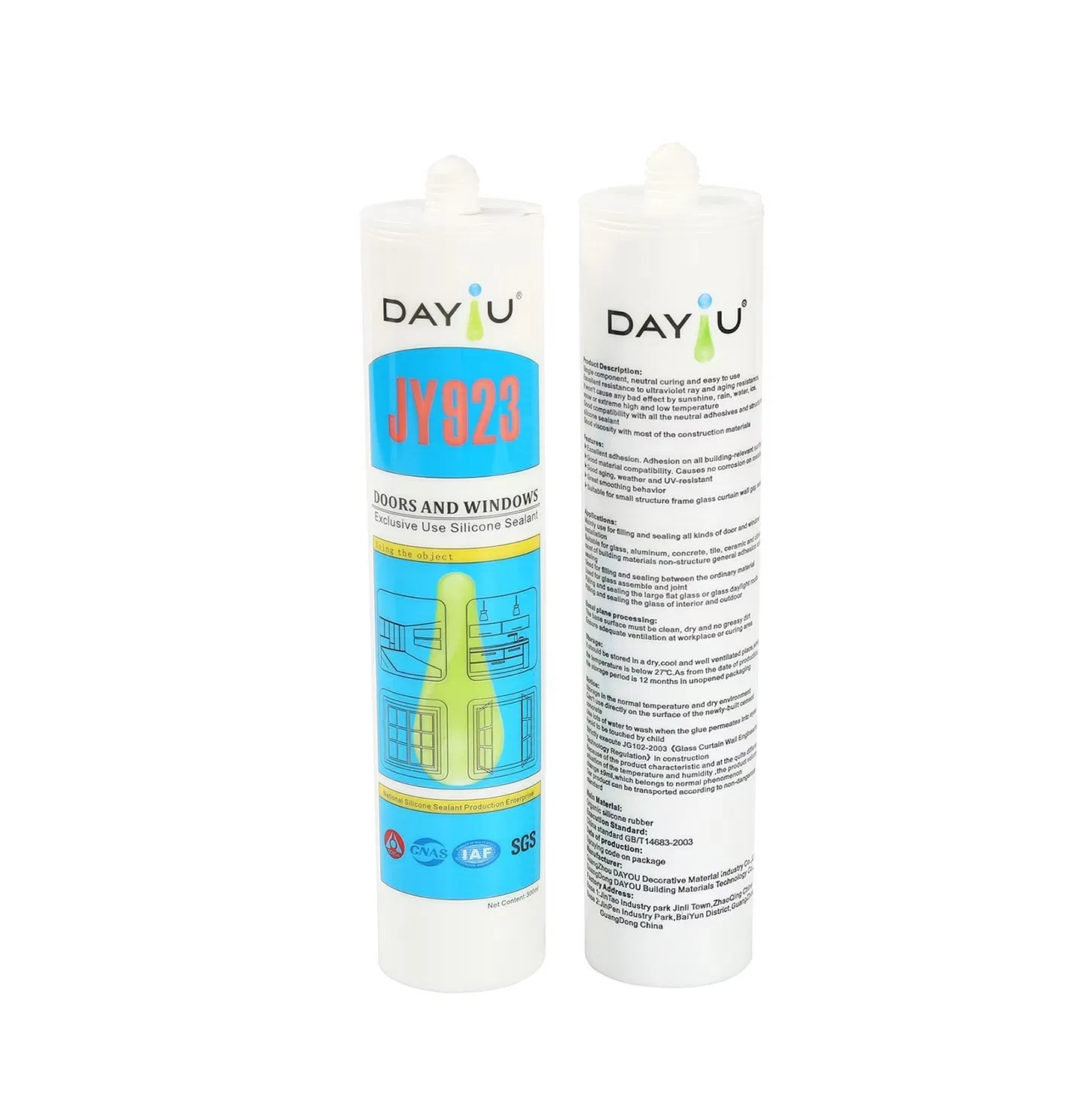 Jy923excellent Weather-Proof Viscosity High-Quality Performance Curtain Walls Surface Adhesion Neutral Silicone Sealant