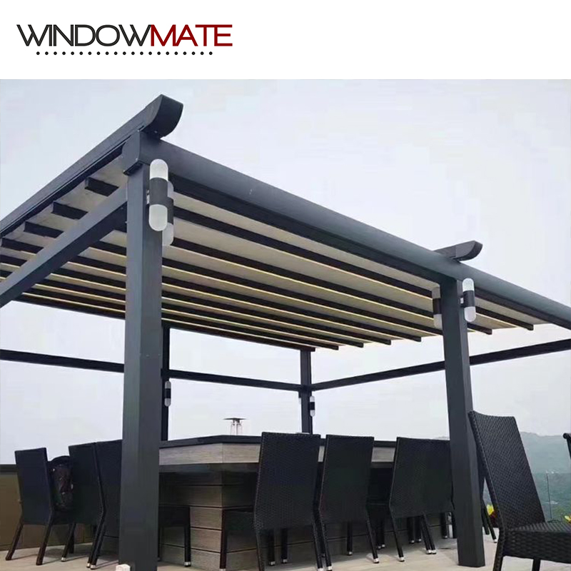 Sunshade Folding Terrace Roof Motorized Pergola Retractable Awning with Sensor