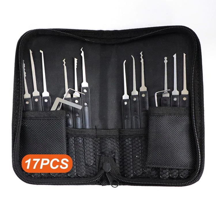 17PCS Stainless Steel Locksmith Lock Picking Tools Set Lock Repair Set