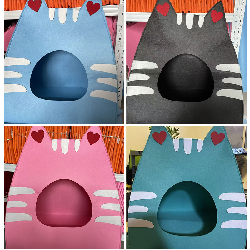 Large Washable Felt Cat Bed for All Seasons