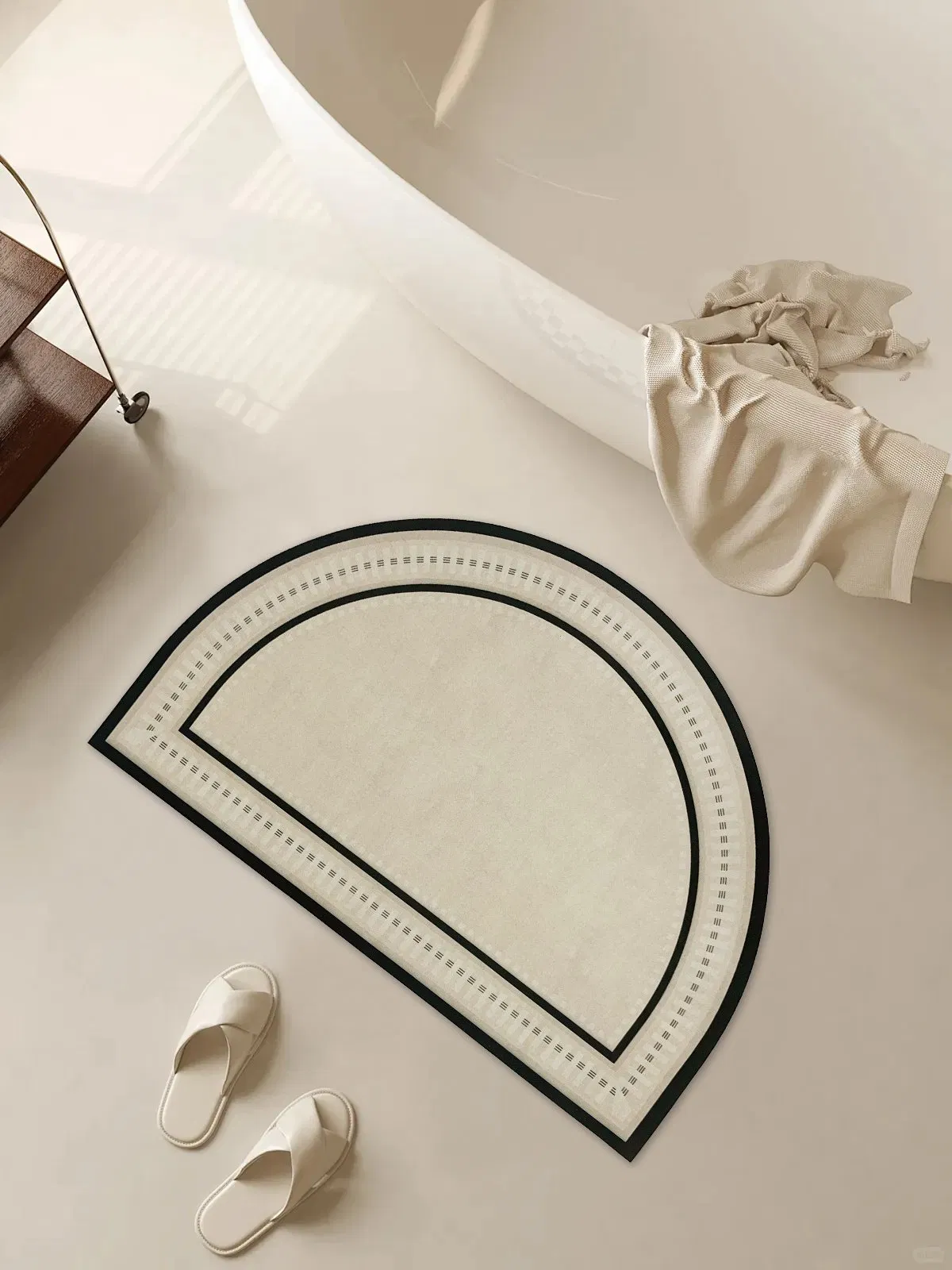 Diatomaceous Bath Mat Diatomaceous Earth Shower Mat Non-Slip Special-Shaped Mat Easy to Clean Lovable Pad