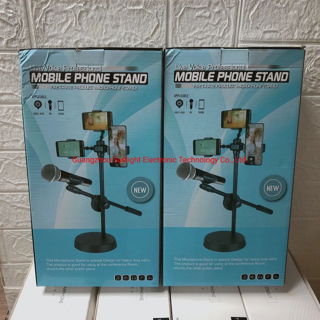 Мобильная стойка для телефона с подсветкой и микрофоном