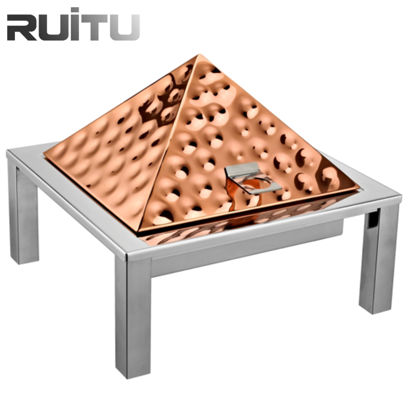 Hotel Amenities Banquet Supply Hydraulic Cover Small Wedding Chef Set Arabic Design Cheffing Dish Stainless Steel Food Warmer Golden Buffet Chefing Dish