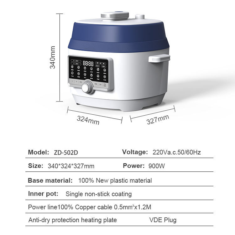 Zd-502dt Multi Electric Rice Cooker for Automatic Home Cooking with Touch Control