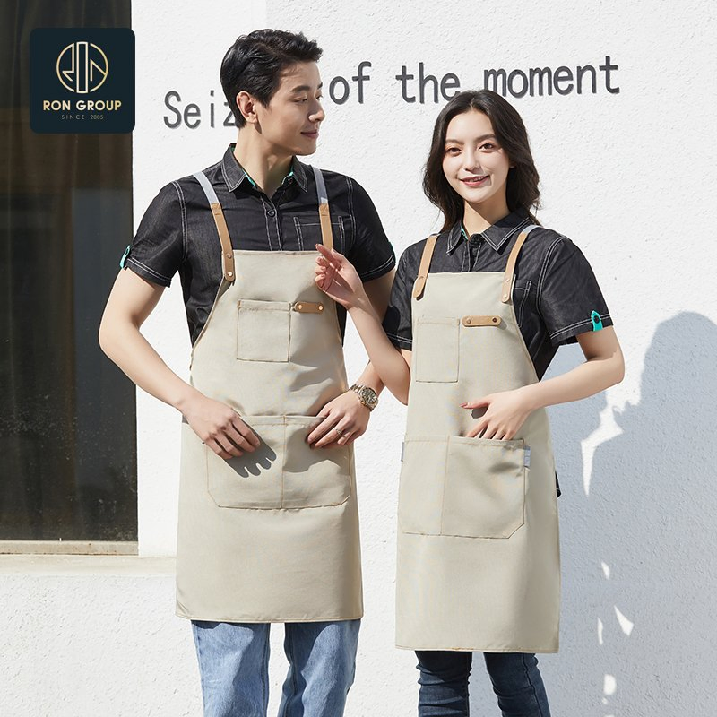 Wholesale Waiter Waitress Kitchen Denim Apron for Restaurant
