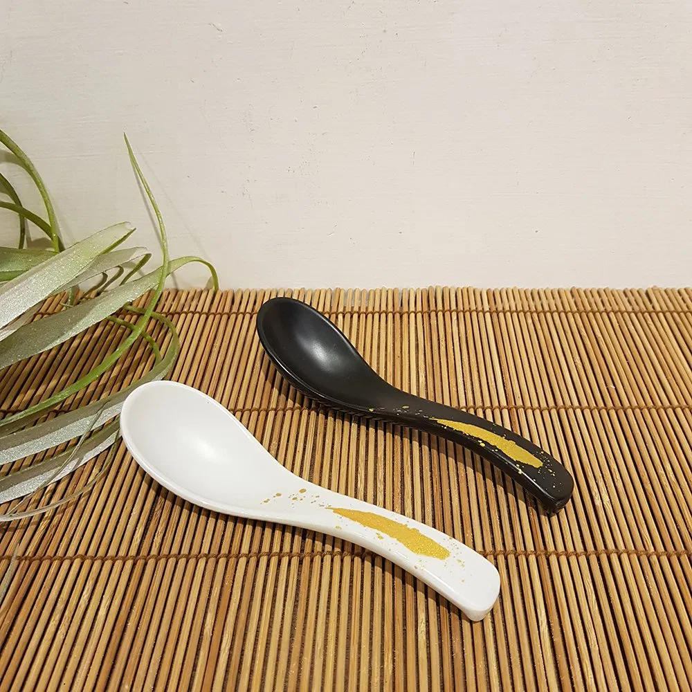 Melamine Black Matte Spoon Rice Soup Ramen Dessert Unbreakable Reusable Spoon