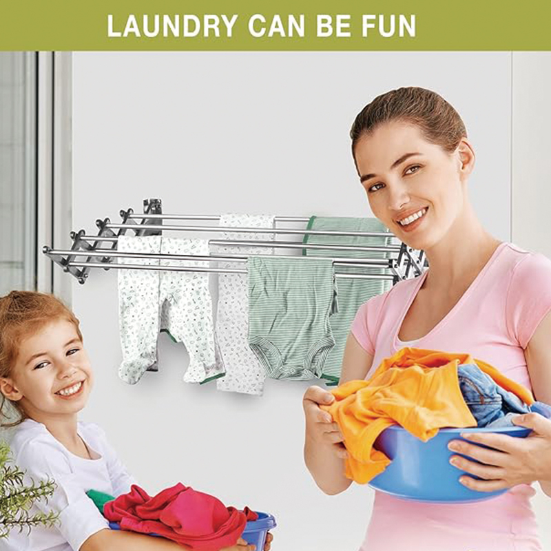 Hot Sell Wall Mounted Rustproof Outdoor Aluminum Alloys Retractable Laundry Drying Rack for Closet