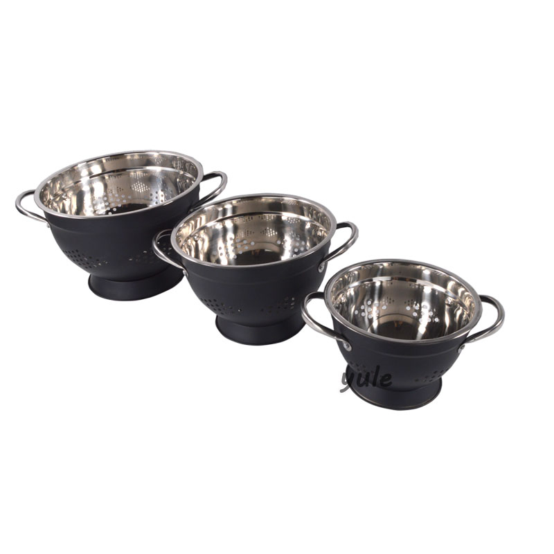 2022 Yule Manufacturer Korean Fruit Vegetable Filtered Water Multi Usage Stainless Steel Colander