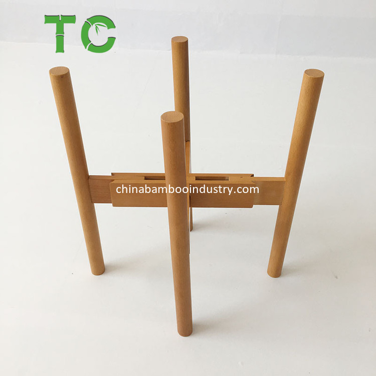Wholesale Adjustable Wooden Plant Stand Solid Flower Pot Holder Wood Plant Holder
