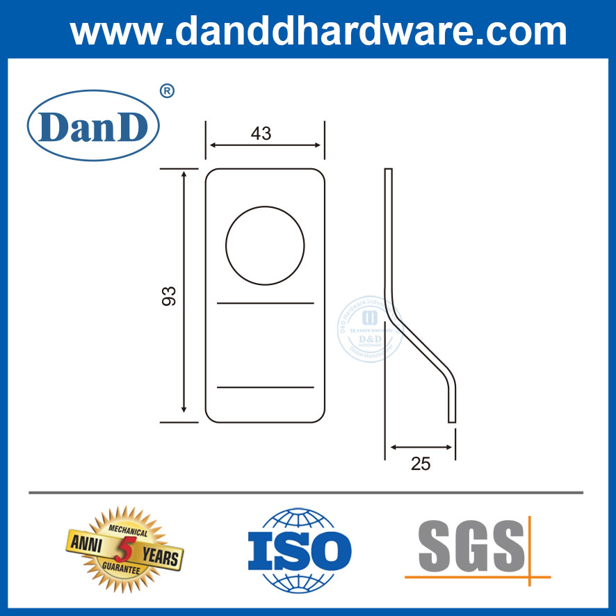Security Hardware Night Latch Plate Stainless Steel Safety Panic Exit Device